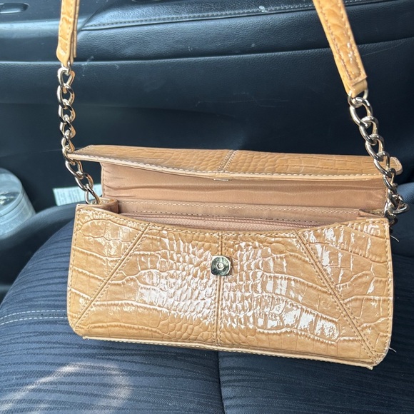 Liz Claiborne Tan Crocodile-Embossed Shoulder Bag - Picture 5 of 5